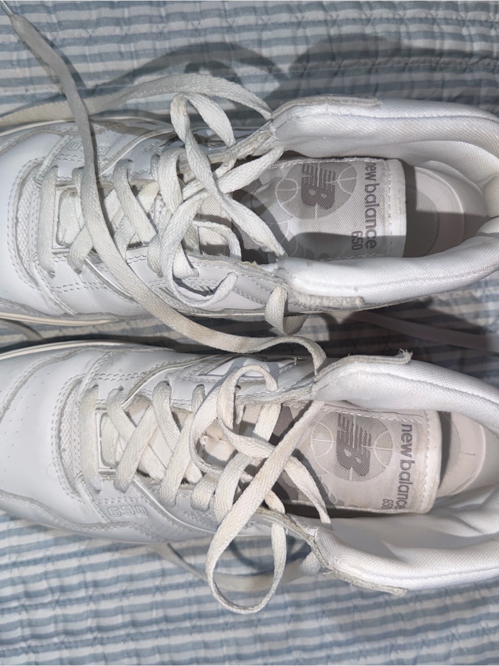 New Balance White Lace-Up Sneakers